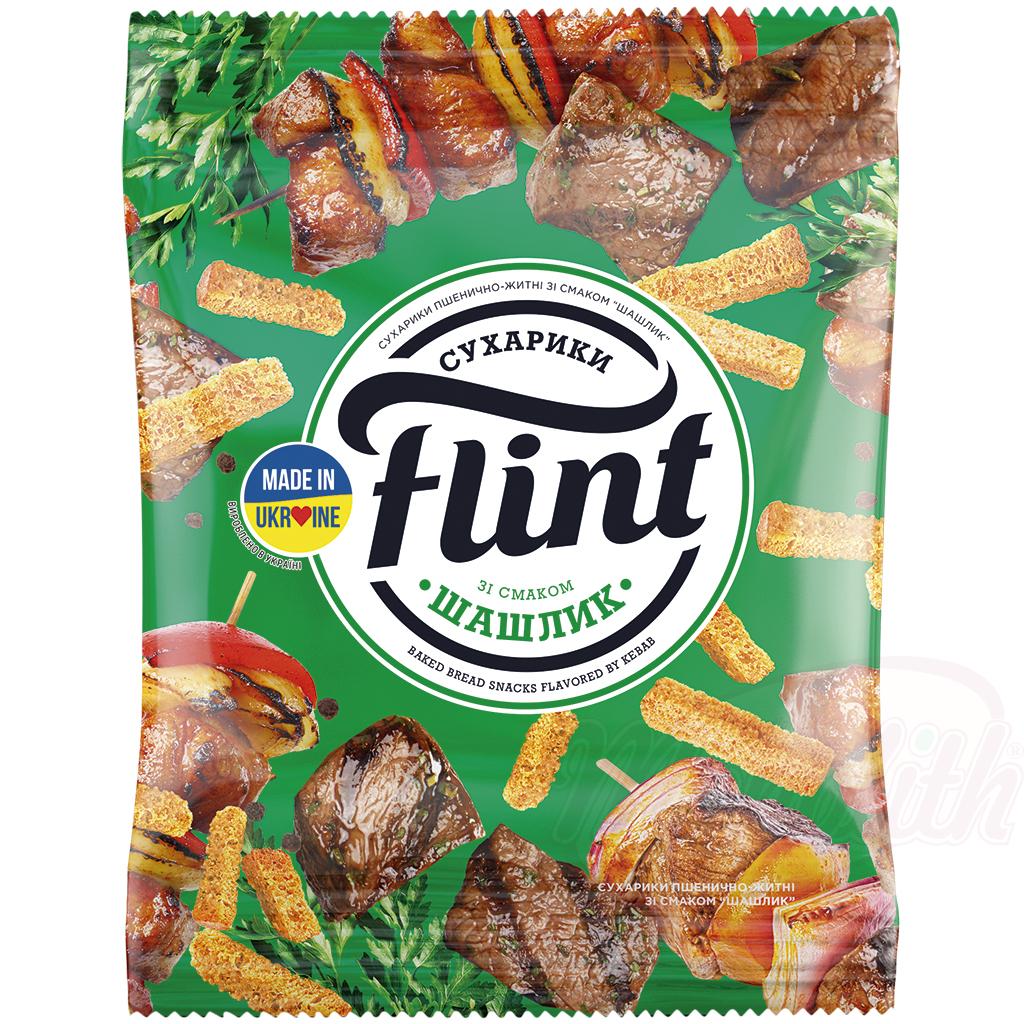 "Flint" - a snack made from wheat bread with a shish kebab flavor