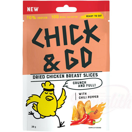 "CHICK & GO" Tranches de poitrine de poulet séchées avec piment (0,23 %)